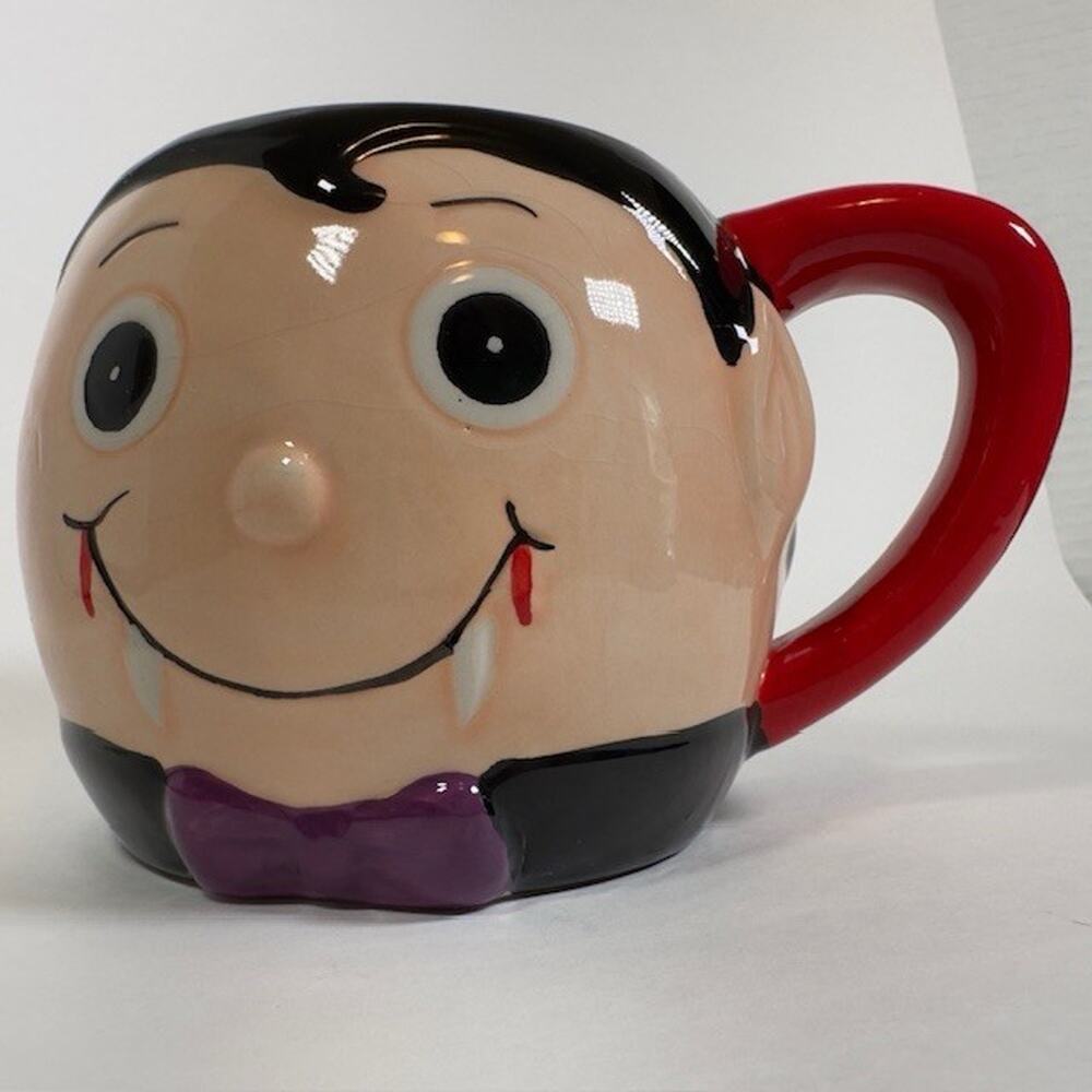 Walgreens Dracula Vampire Ceramic Mug/Cup Halloween Black Red 24.3 fl oz - Picture 12 of 12